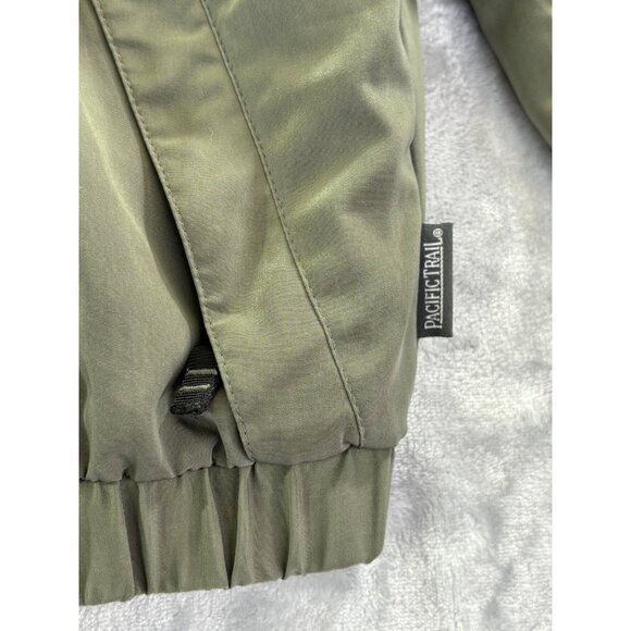 Pacific Trail Jacket Mens Large Green Full Zip Pockets Hooded Hidden Hood Vented - Picture 11 of 16